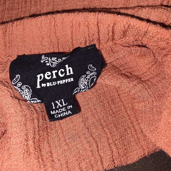 Orange Off-Shoulder Tunic with Floral Embroidery - Picture 5 of 6